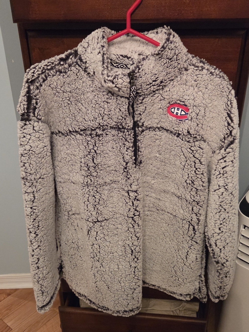 NHL Montreal Canadians Gray Sherpa Quarter-Zip Pullover